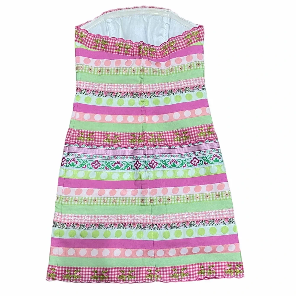 Lilly Pulitzer Strapless Patch Dress Size 0 - Picture 2 of 7